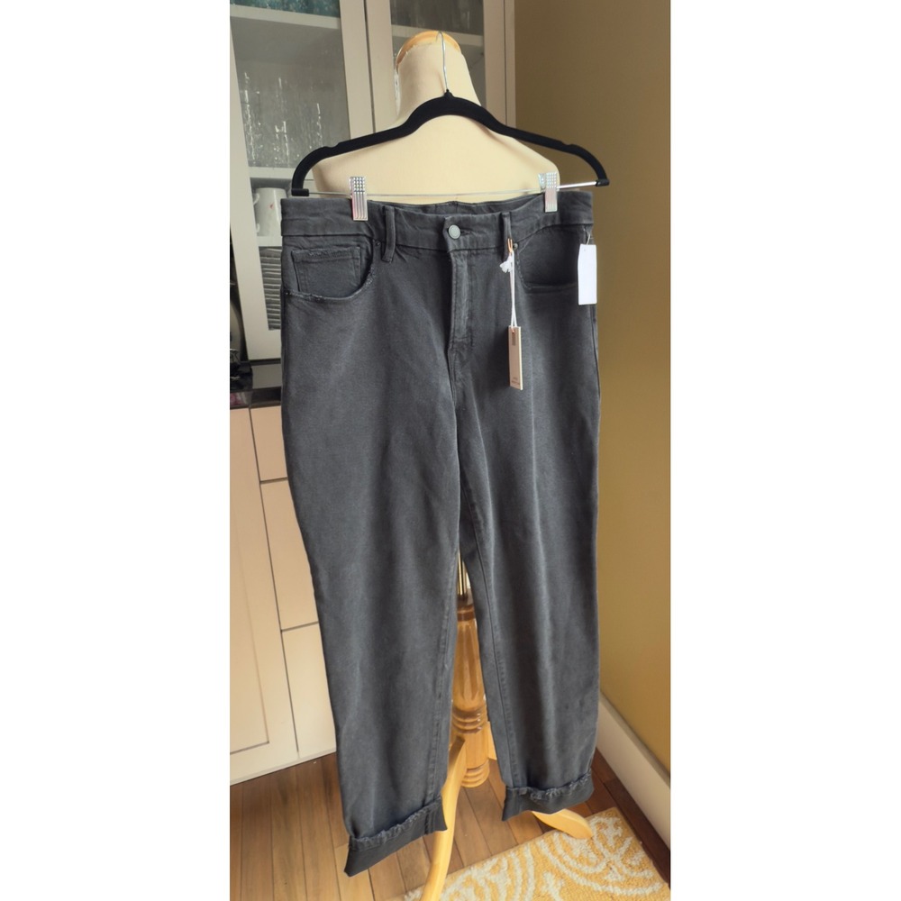 Good American The Weekender High Rise Relaxed Tapered Jeans Black 6/28 GWK220BT